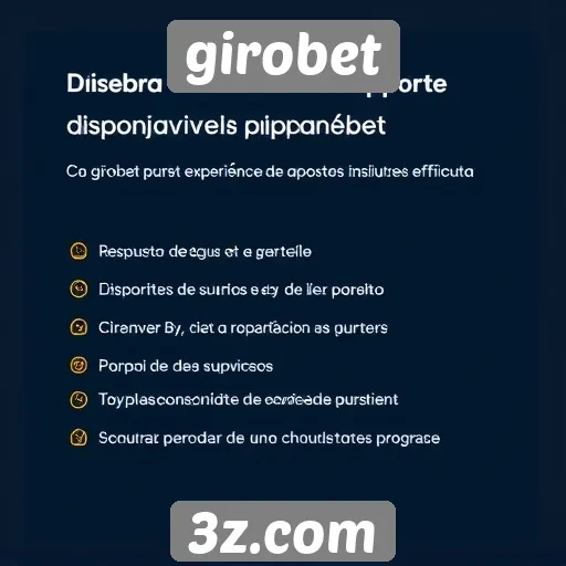 Recursos de suporte ao cliente disponíveis no Girobet
